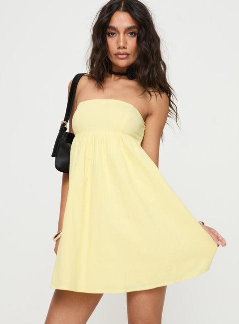 Osment Strapless Mini Dress Lemon Product Image