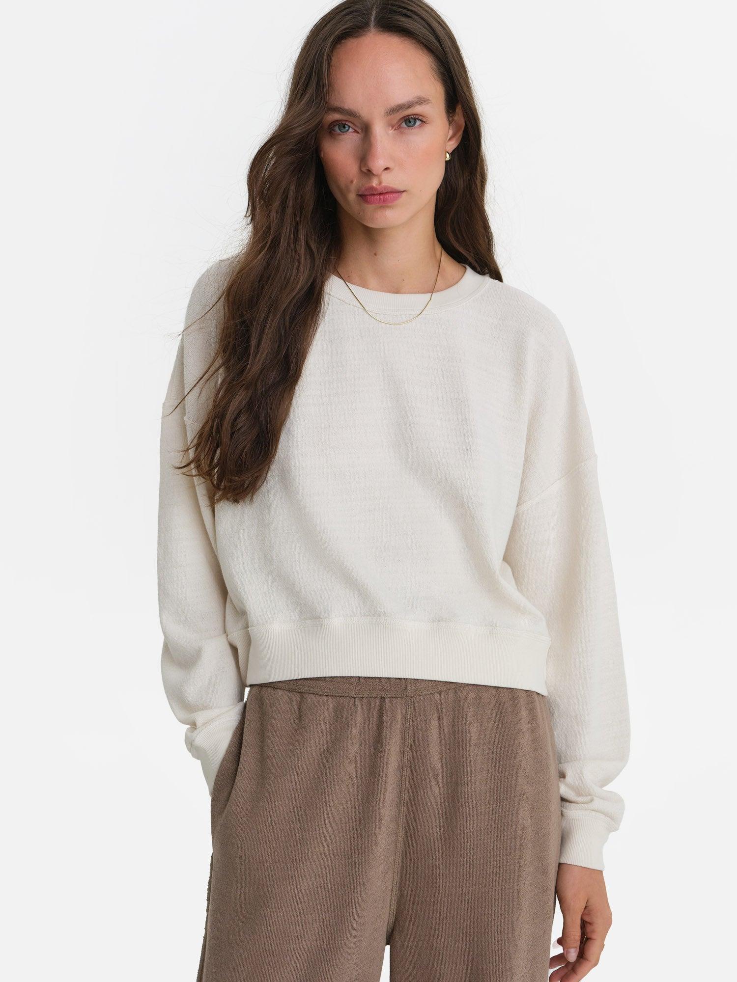 Textured Knit Crewneck Pullover Female Product Image