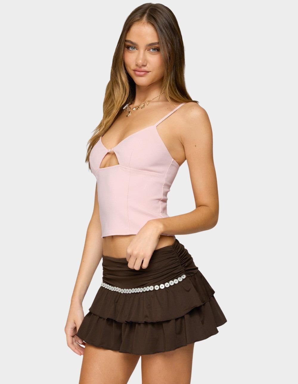 EDIKTED Liana Cut Out Tank Top - PINK Product Image