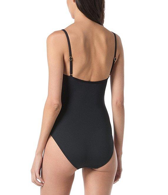 Vince Camuto Color Block V-Neck Cross Front Tank One Piece Swimsuit Product Image
