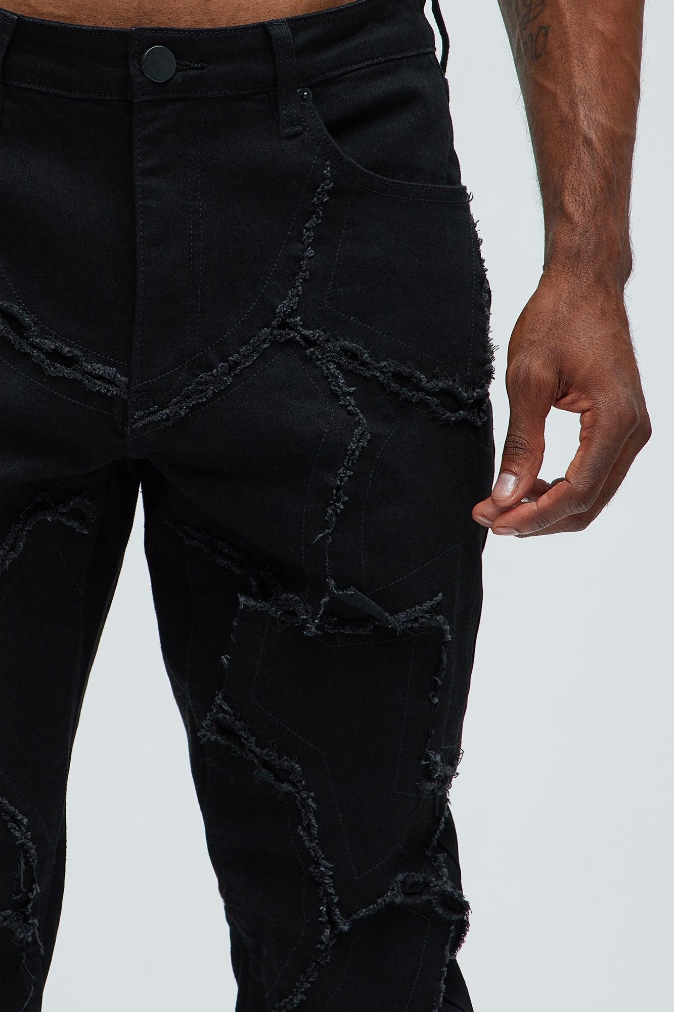 Fray All Ways Stacked Skinny Flare Jeans - Black Product Image