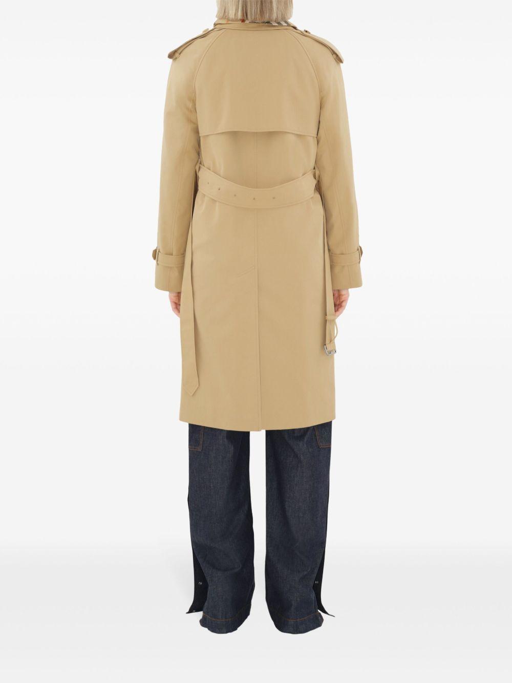 notched-lapel cotton trench coat  Product Image