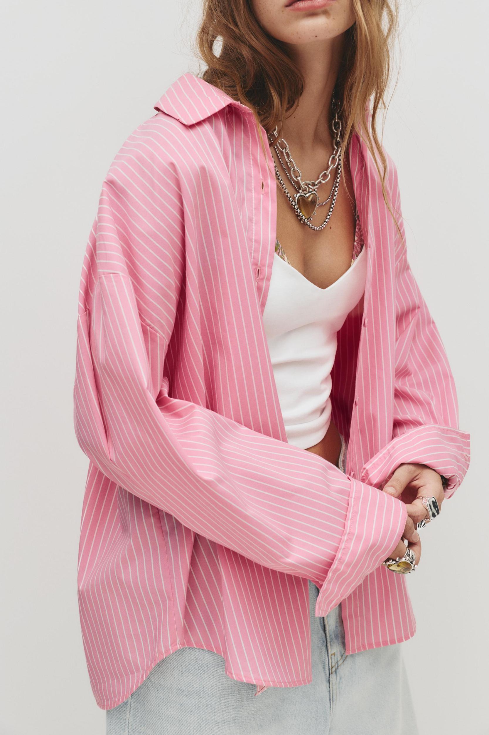 Pink striped shirt Product Image