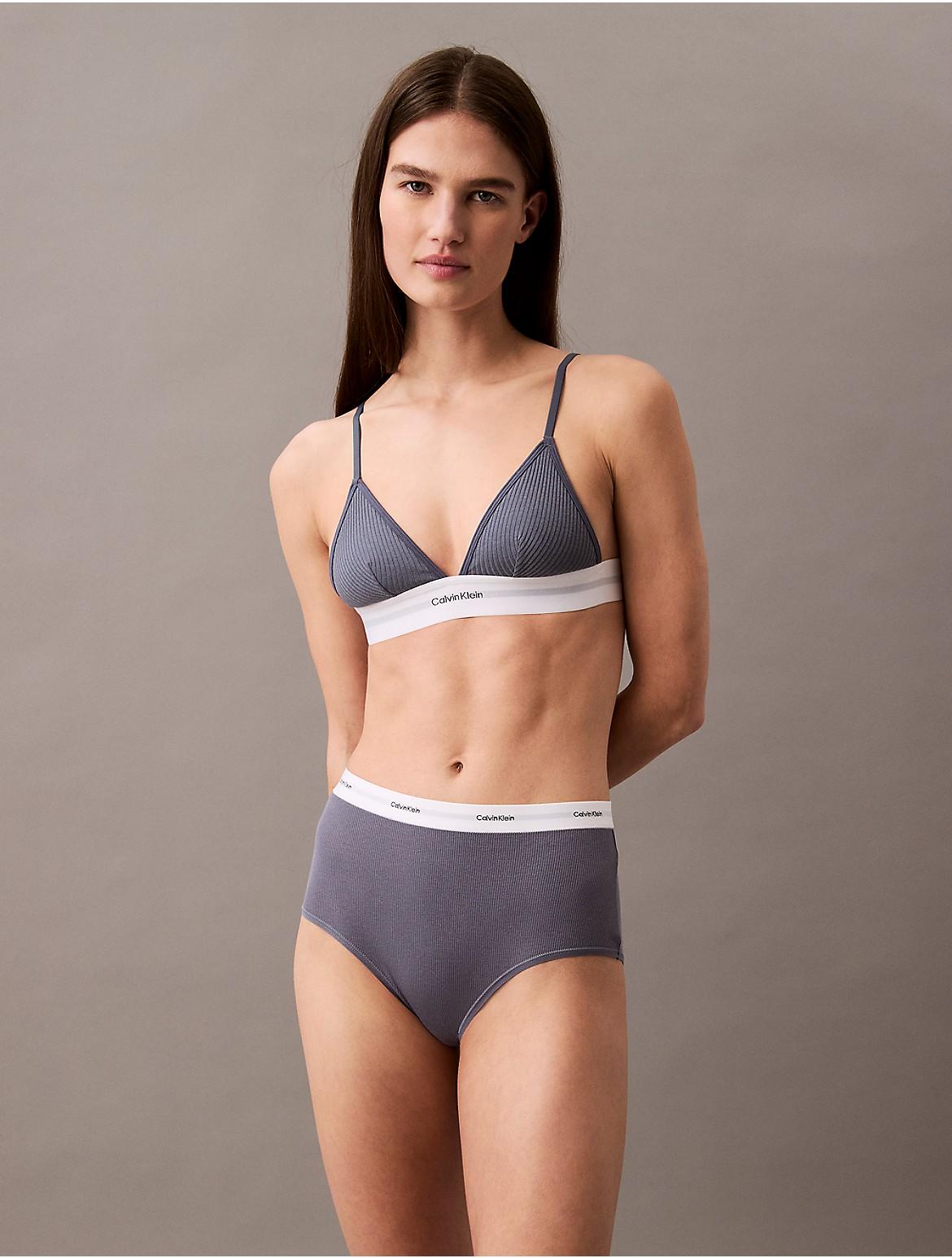 Calvin Klein Womens Cotton Stretch Rib High Rise Brief - Black Product Image