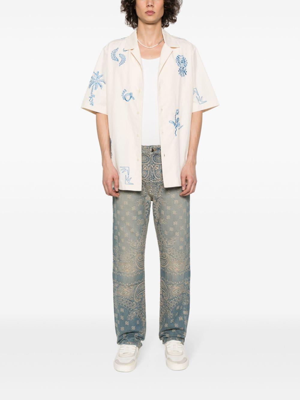 bandana-jacquard straight jeans Product Image
