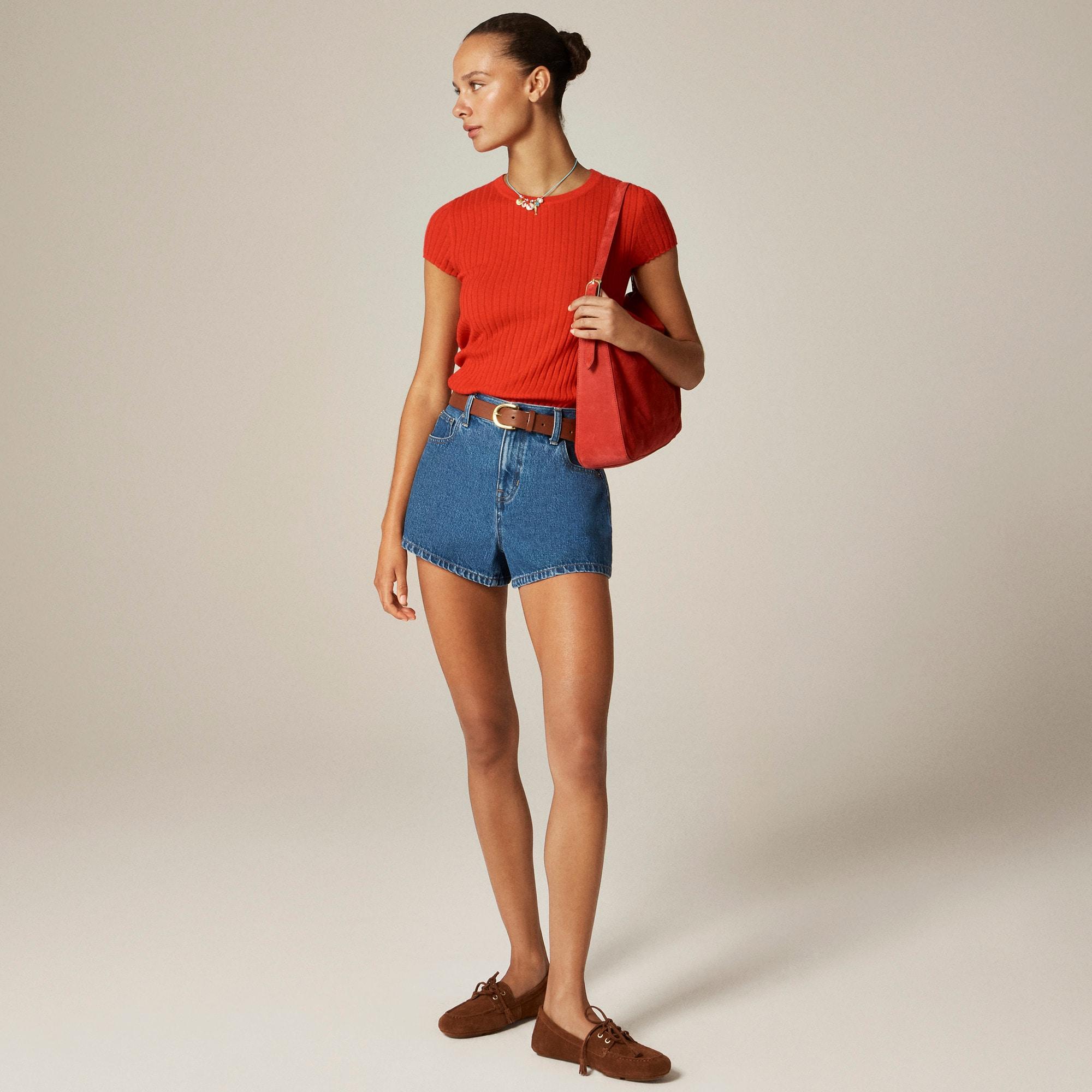 New ribbed featherweight cashmere T-shirt Product Image