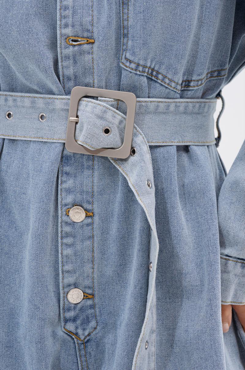 NOT TODAY EXTREME OVERSIZED DENIM JUMPSUIT Product Image