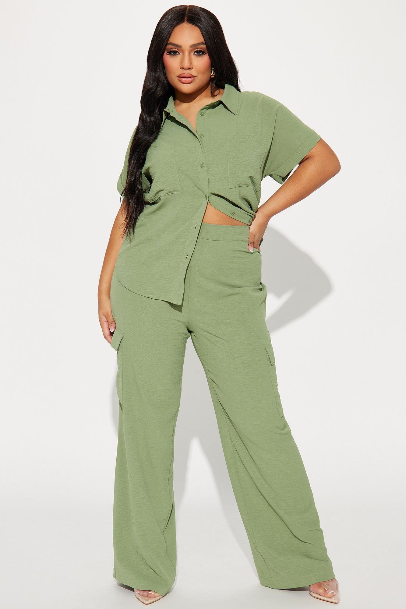 Caroline Cargo Pant Set - Sage Product Image