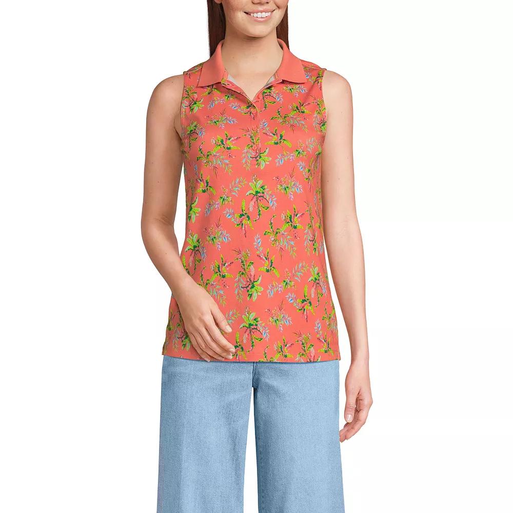Women's Lands' End Sleeveless Supima Cotton Polo Shirt,  Product Image