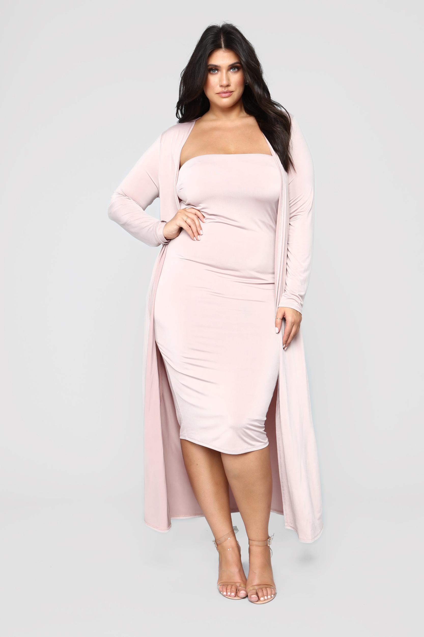 Still Fallin' For Him Dress Set - Mauve Product Image