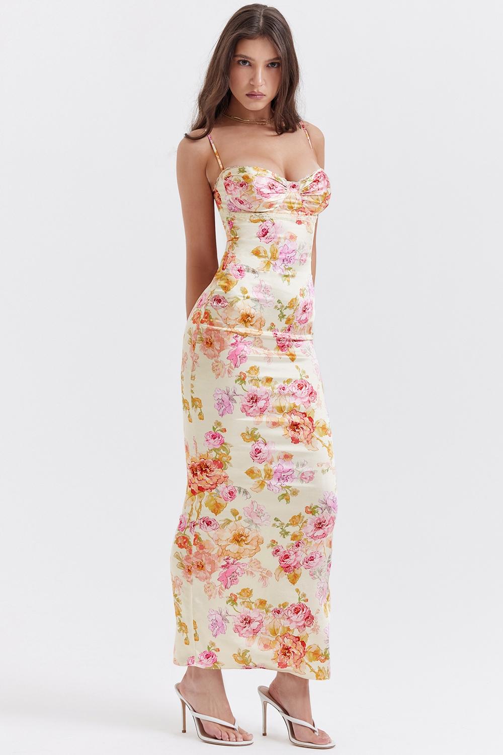 Josefina  ivory floral maxi dress - sale Product Image