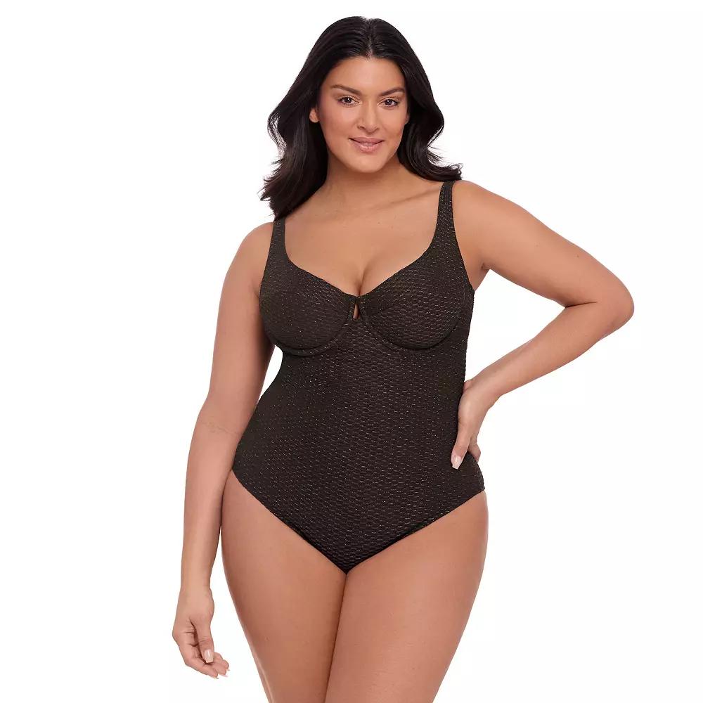Women's S3 Swim The Underwire One-Piece Swimsuit, Size: Large, Black Product Image