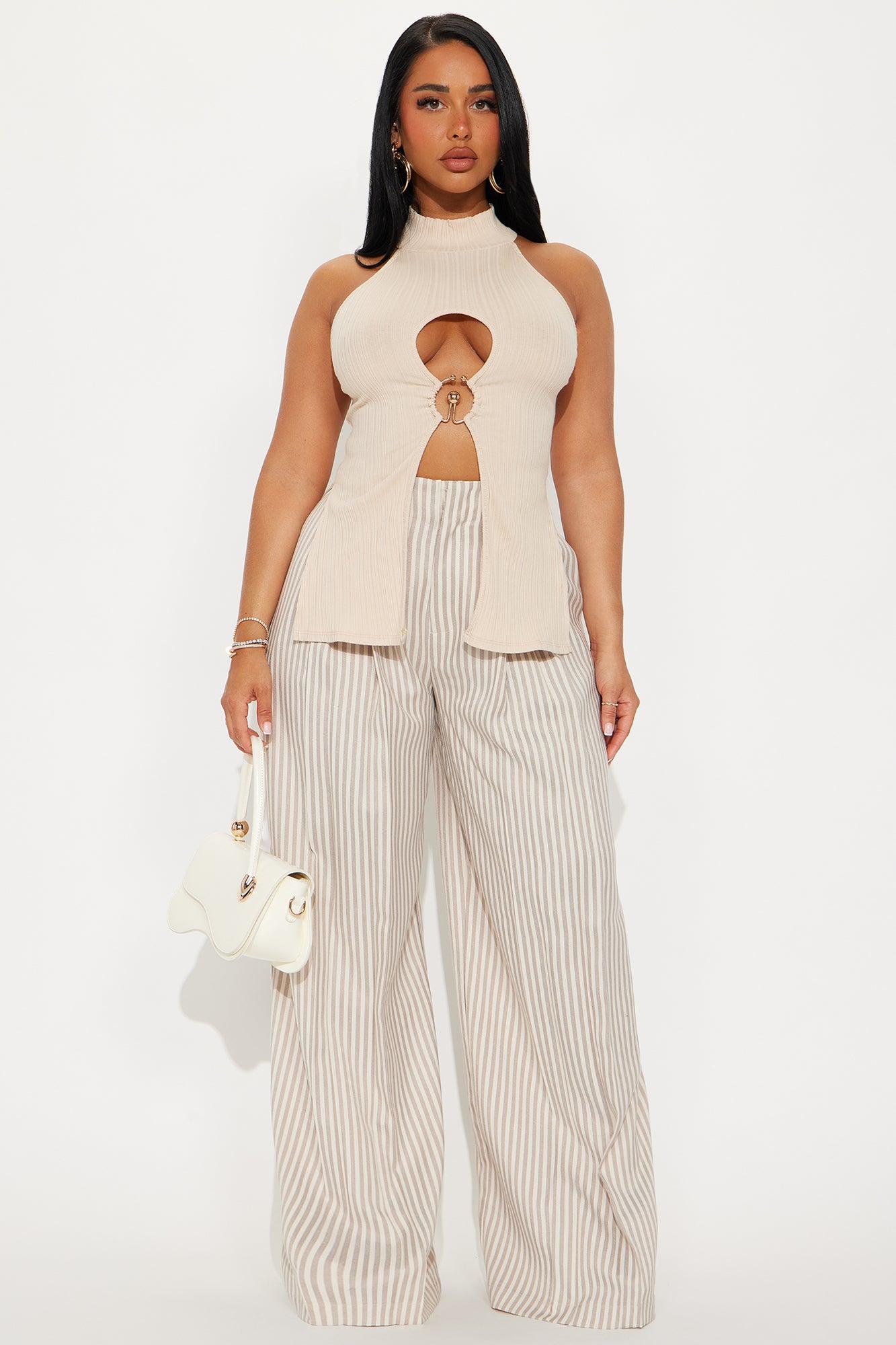 Unknown Lover Mock Neck Halter Top - Cream Female Product Image