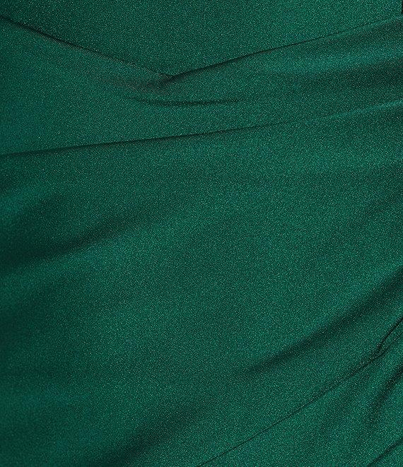 Honey and Rosie Sleeveless Pearl Strap Square Neck Pleated Gown Product Image