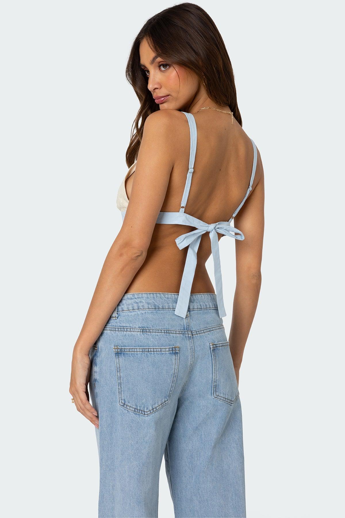 Sheer Lace Open Back Tank Top Product Image