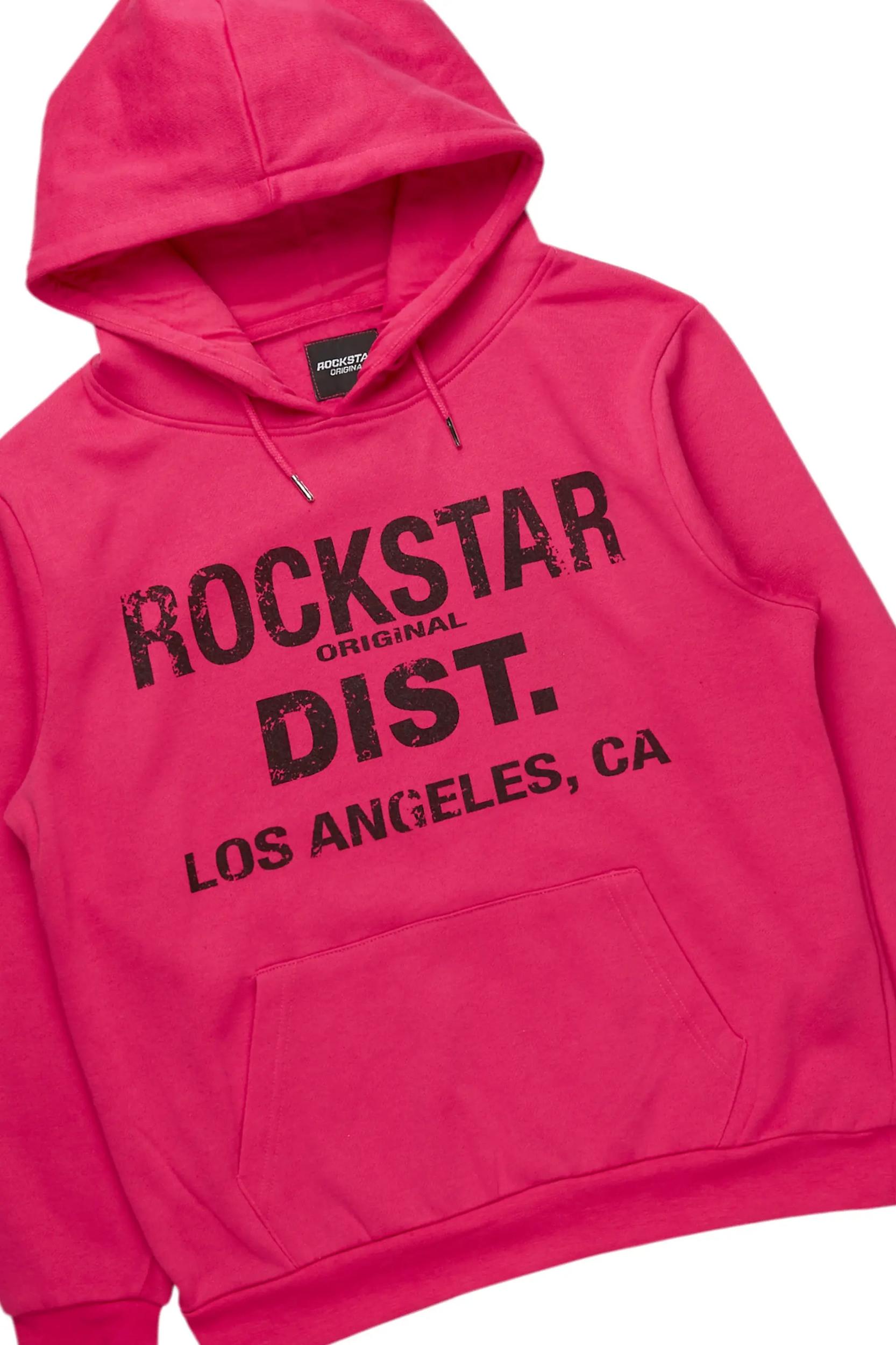 Lake Fuchsia Hoodie/Baggy Track Pant Set Male Product Image