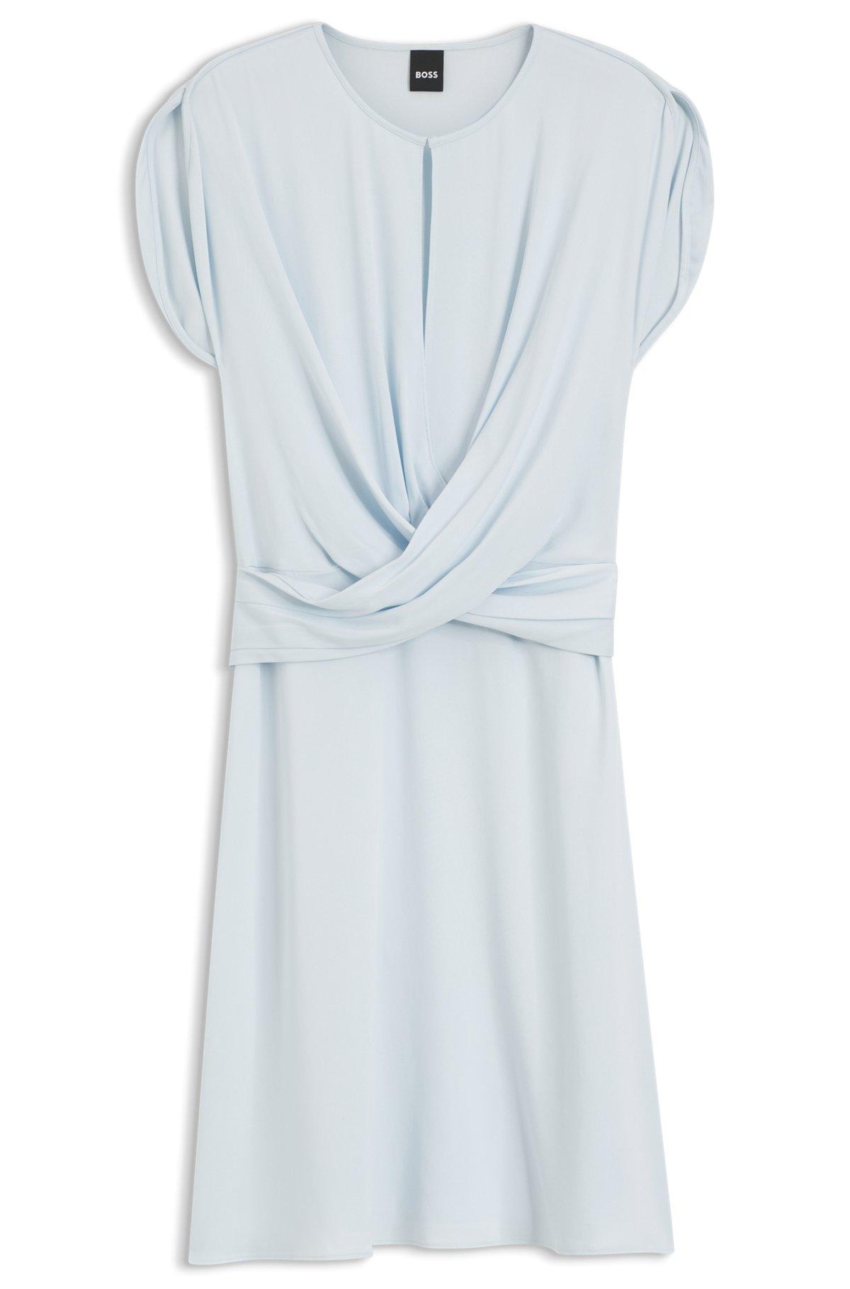 Keyhole-neckline dress with wrap detail Product Image