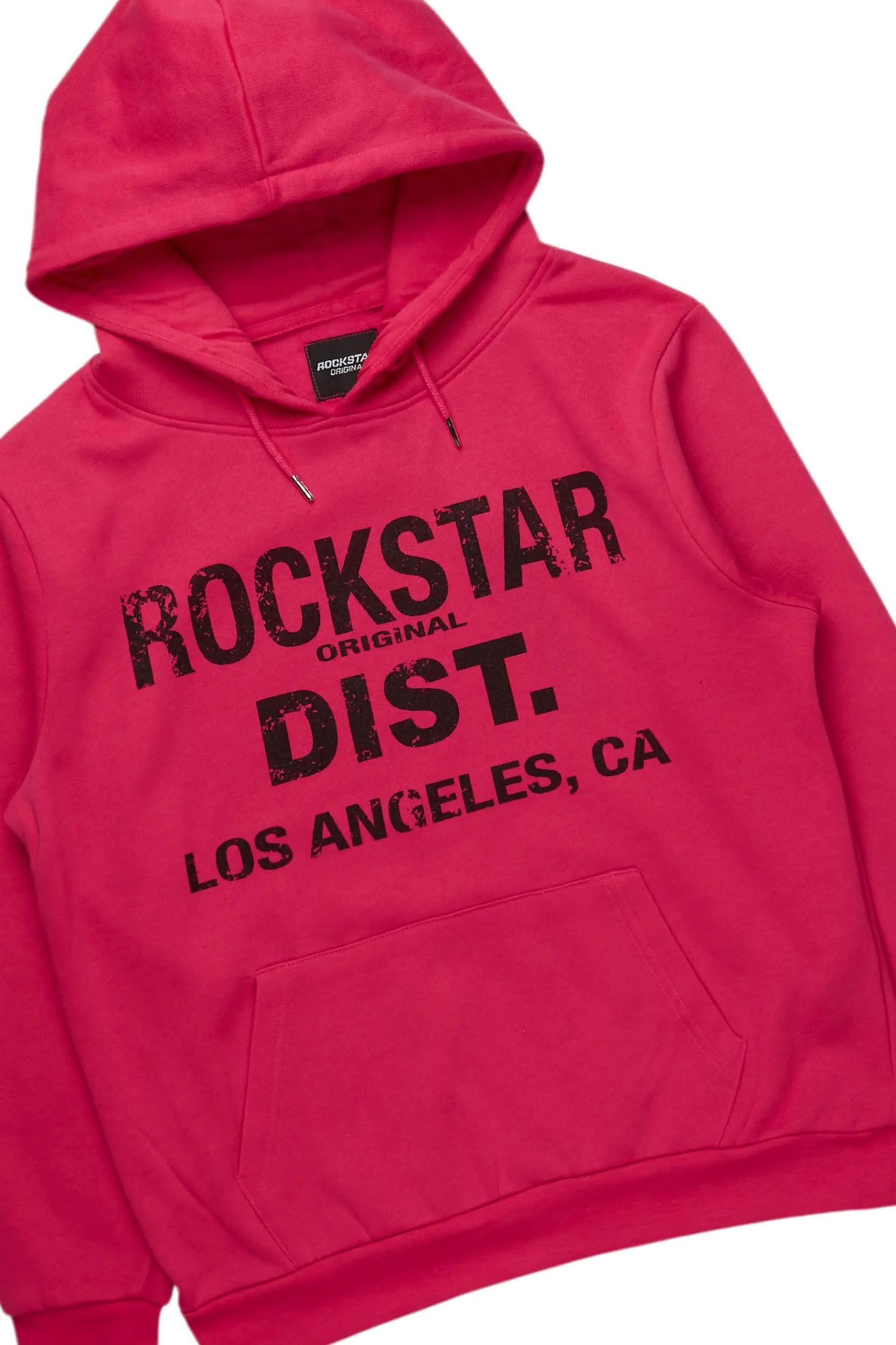 Lake Fuchsia Hoodie/Baggy Track Pant Set Male Product Image