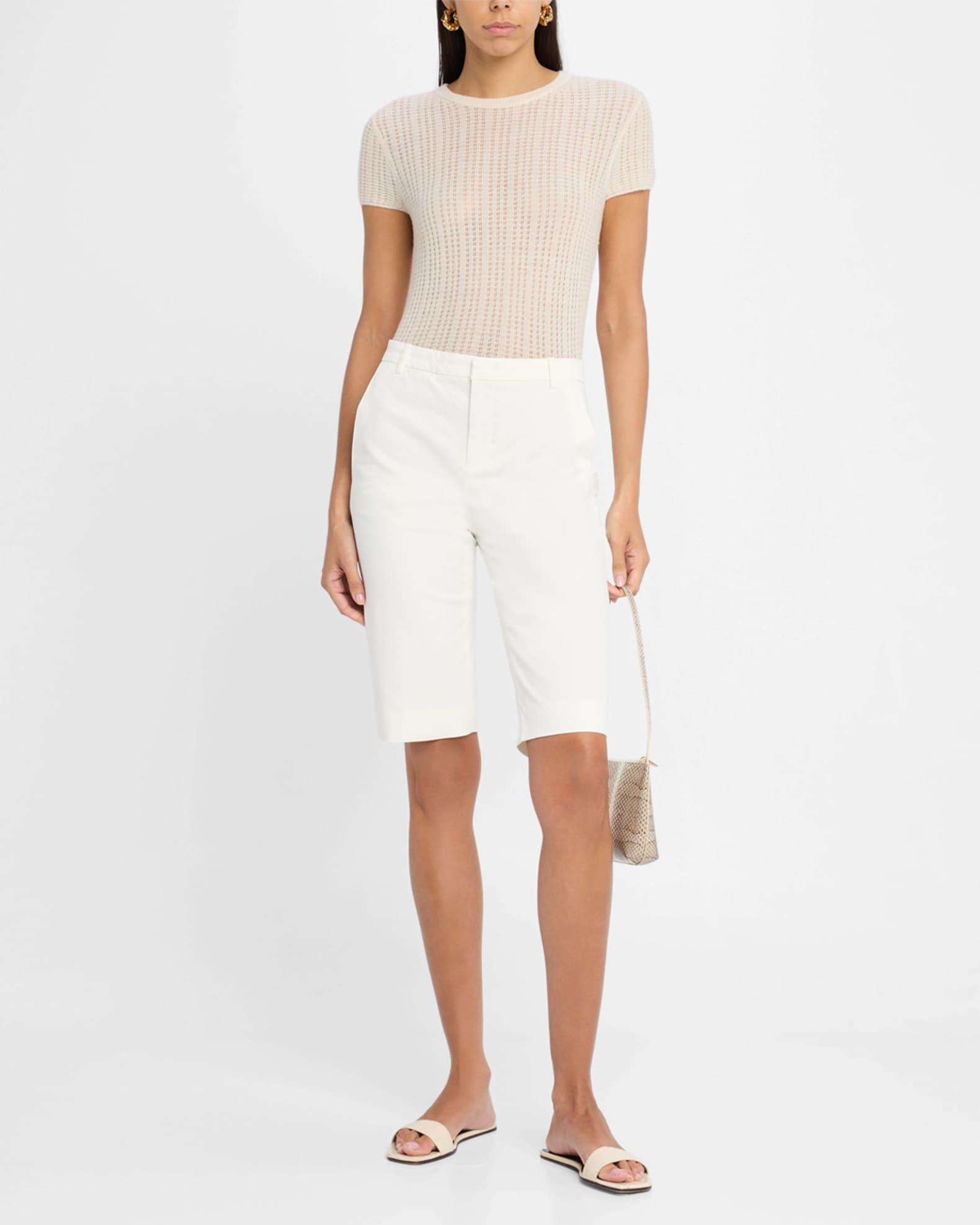 Crewneck Waffle-Knit Top  Product Image