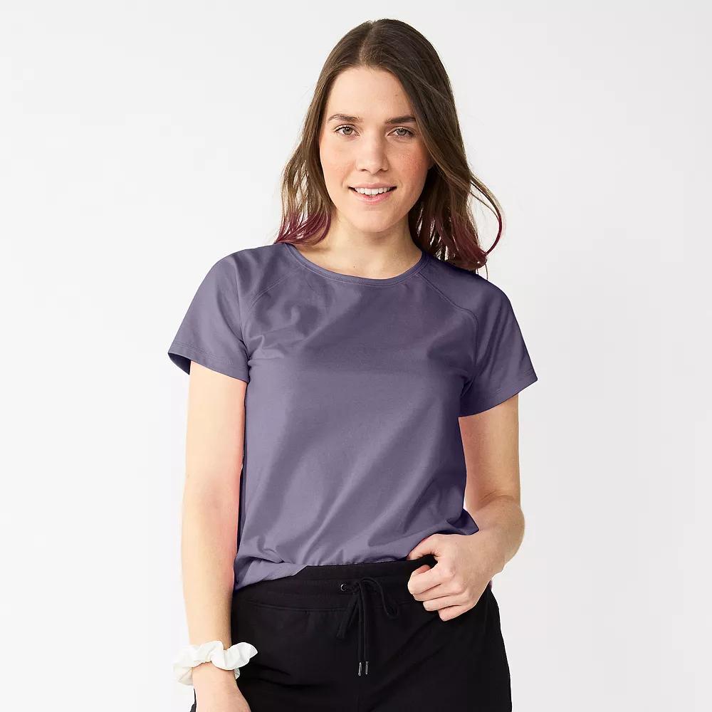 Petite Tek Gear® Core Raglan Tee, Women's, Size: Medium Petite, Purple Jelly Product Image