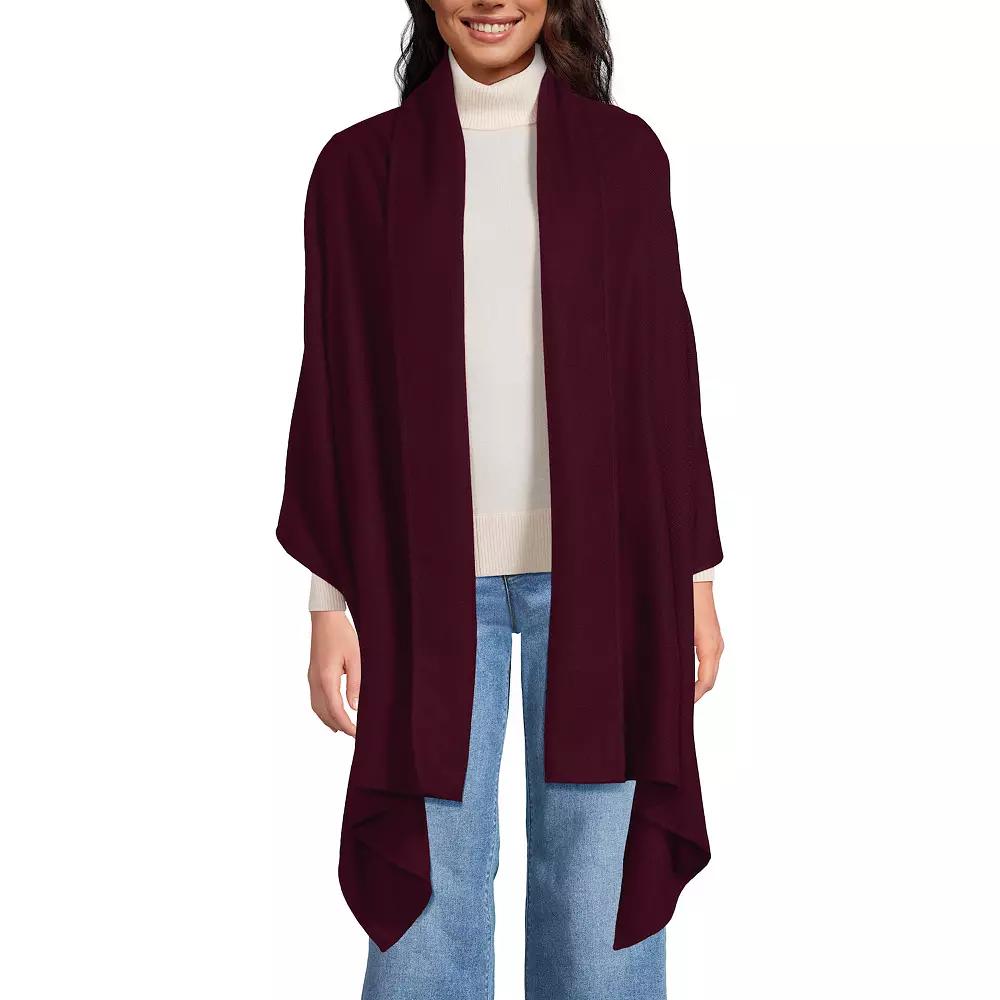 Women's Lands' End CashTouch Shawl Wrap, Lush Red Product Image
