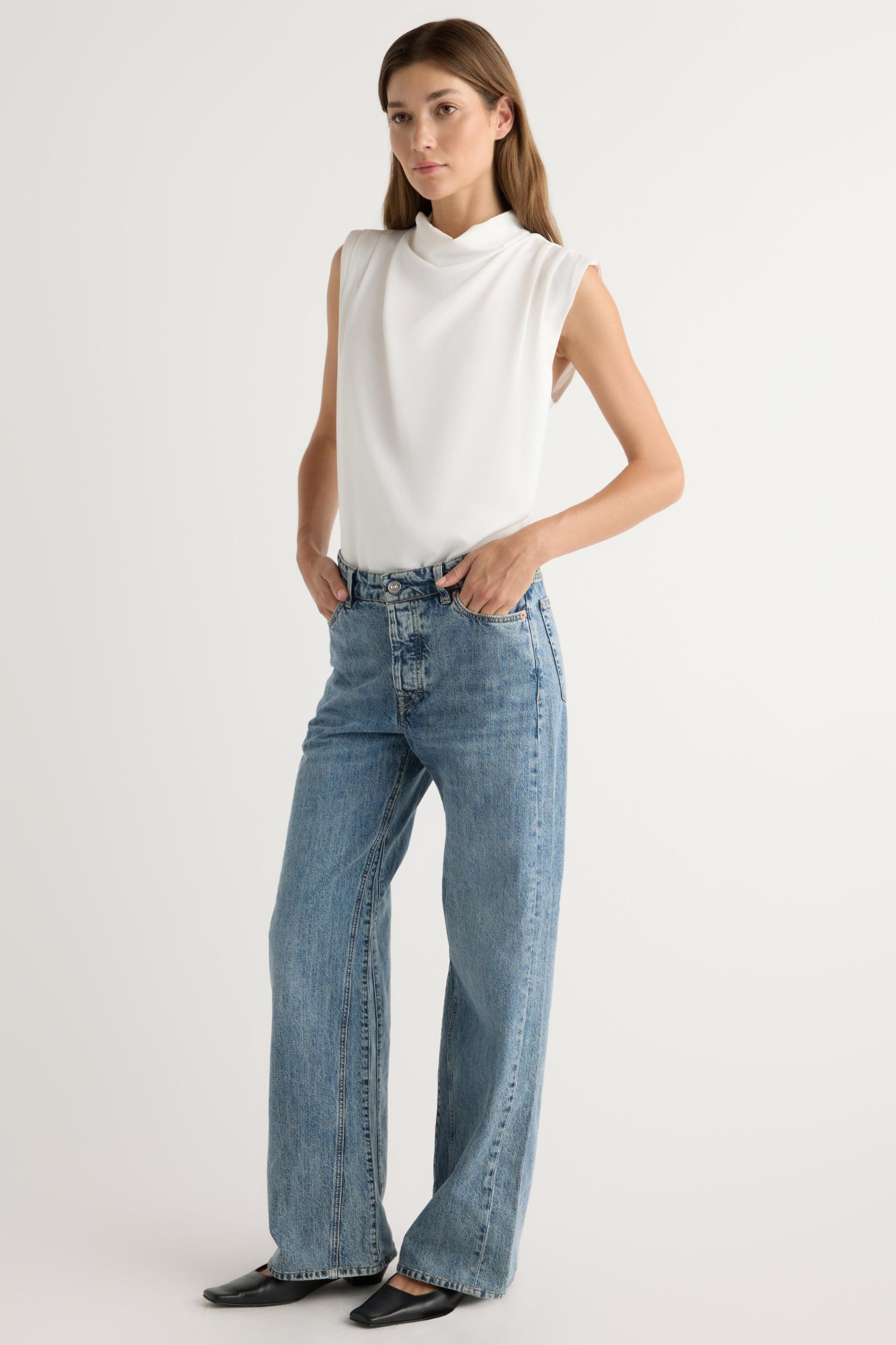 Allegra Gathered-Neck Sleeveless Blouse Product Image