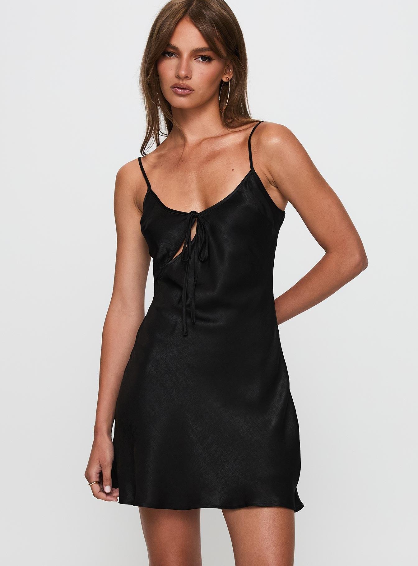 Linger Bias Cut Dress Black Product Image