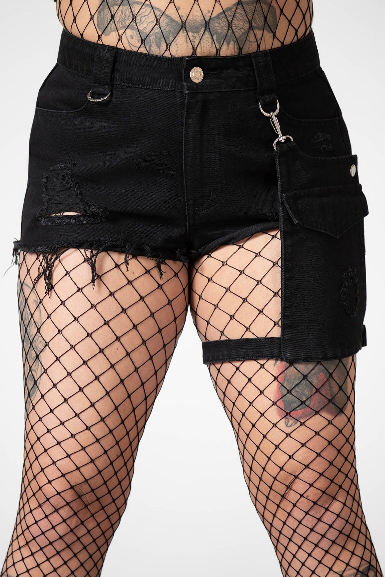 Fury Road Denim Garter Shorts Product Image