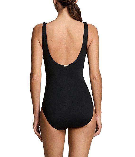 Lauren Ralph Lauren Core Solid Ruffle Underwire One Piece Swimsuit Product Image
