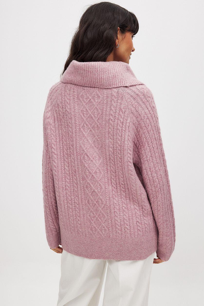 Cable Knitted Turtle Neck Sweater Product Image