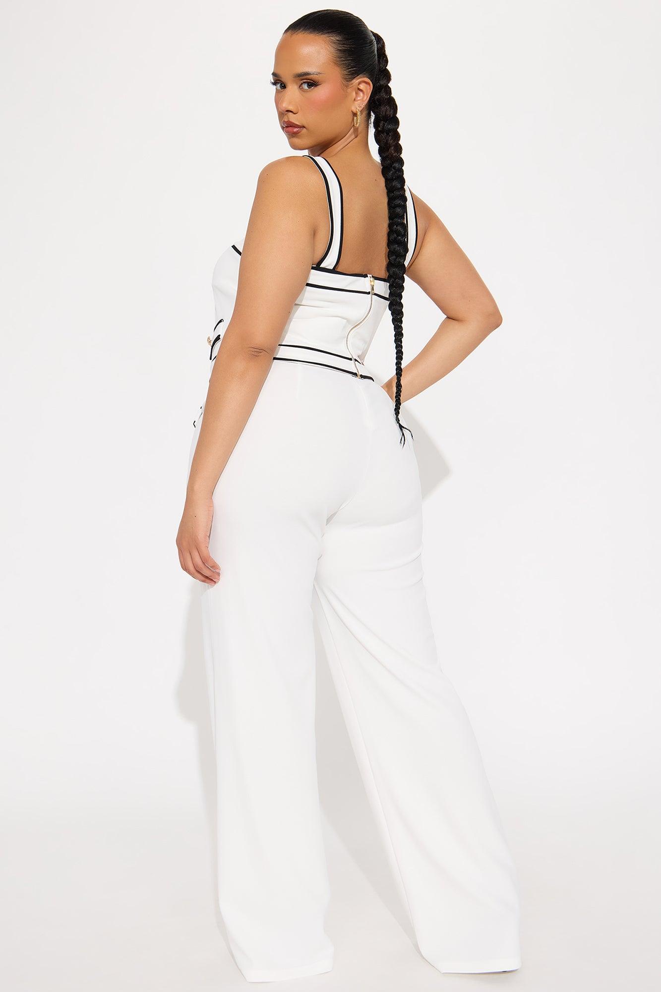 Audrina Pant Set - White/Black Product Image