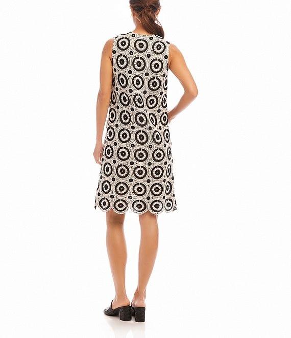 Karen Kane Crochet V-Neck Sleeveless Shift Dress Product Image