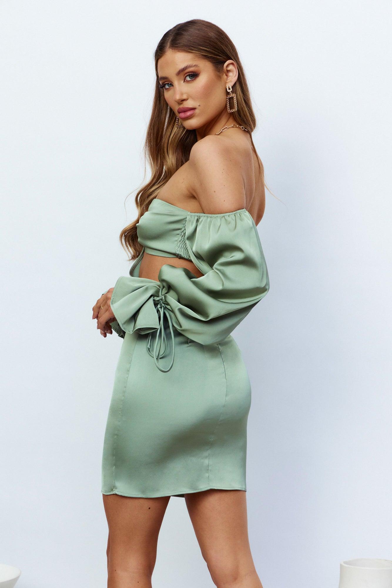 A Different Vibe Dress Sage Product Image