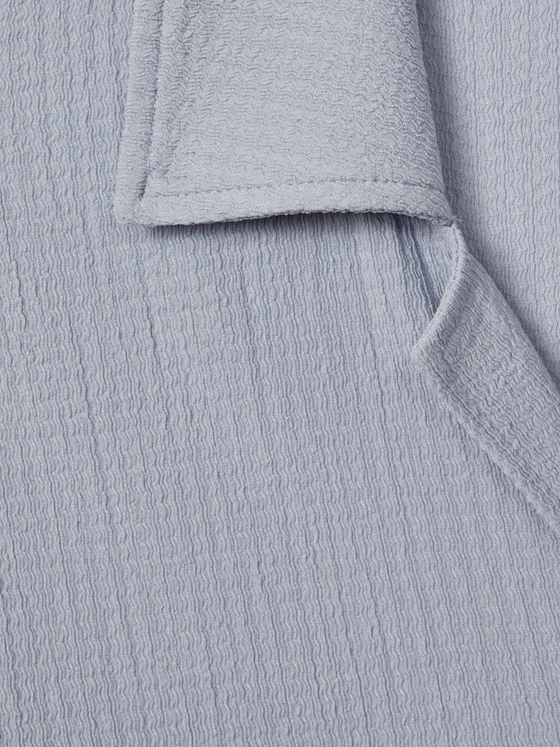 Textured Crepe Cuban Collar Shirt in Porcelain Blue Product Image