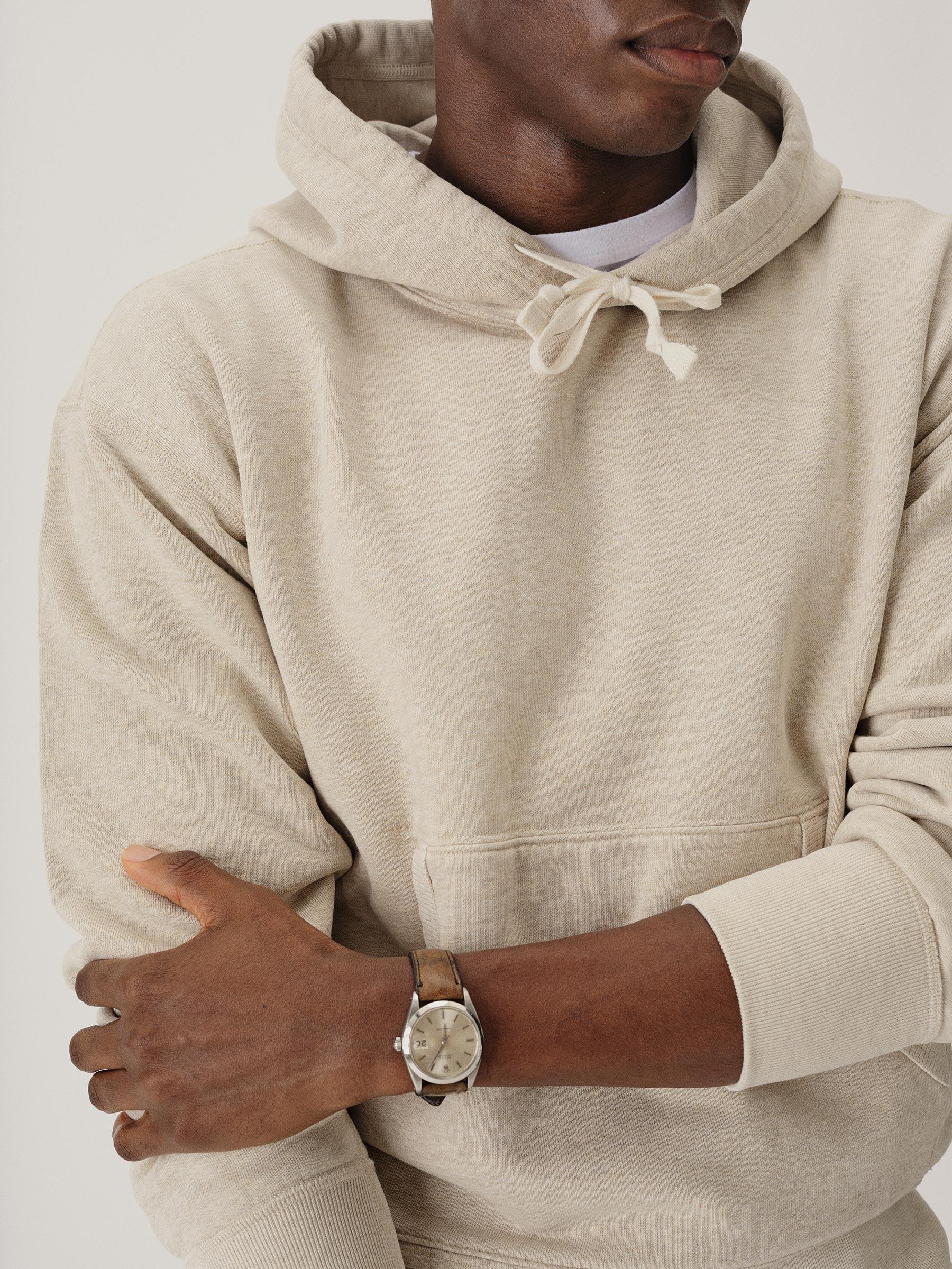 Heather Oat Welterweight Hooded Sweatshirt Product Image