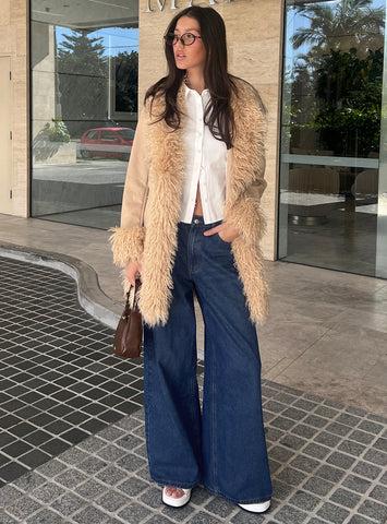 Naylor Mid Rise Wide Leg Jeans Mid Blue Denim Product Image