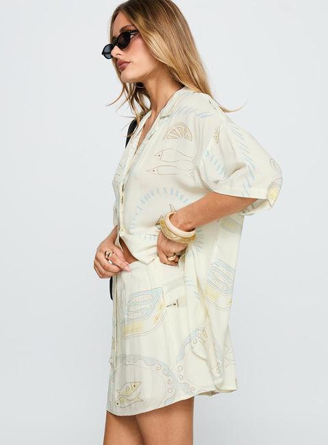 Caraliia Mini Skirt Cream Product Image