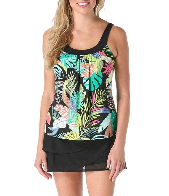 Coco Reef Classic Solids Mesh Layered Swim Skort Product Image