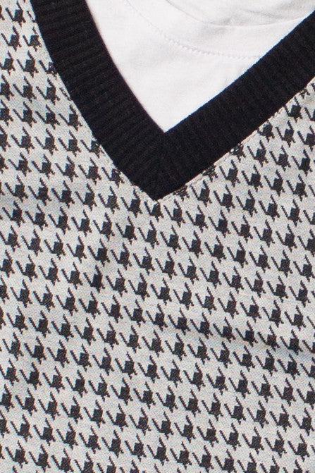 Houndstooth Sweater Vest With Tee Product Image