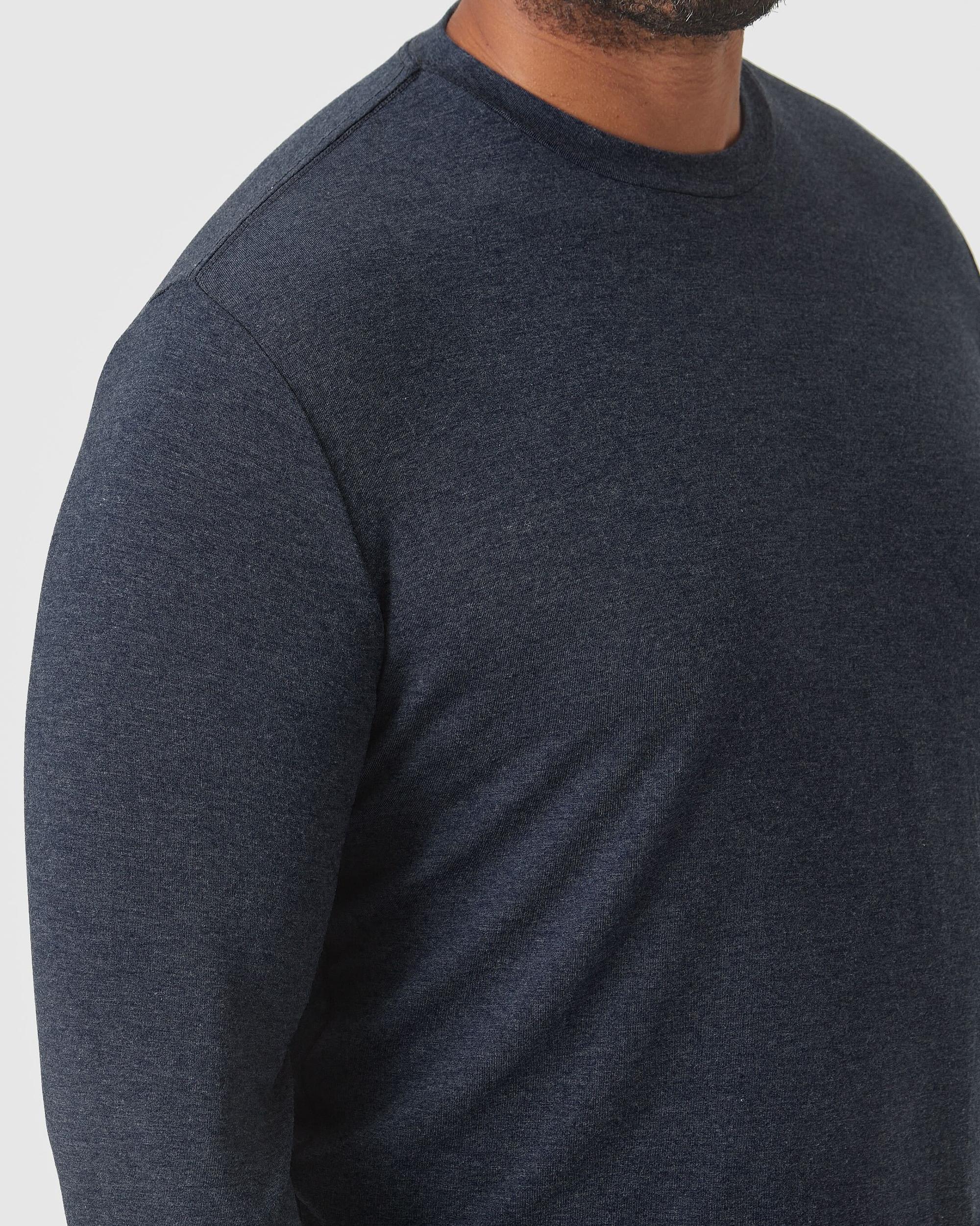 Heather Navy Long Sleeve Loungewear Tee Product Image