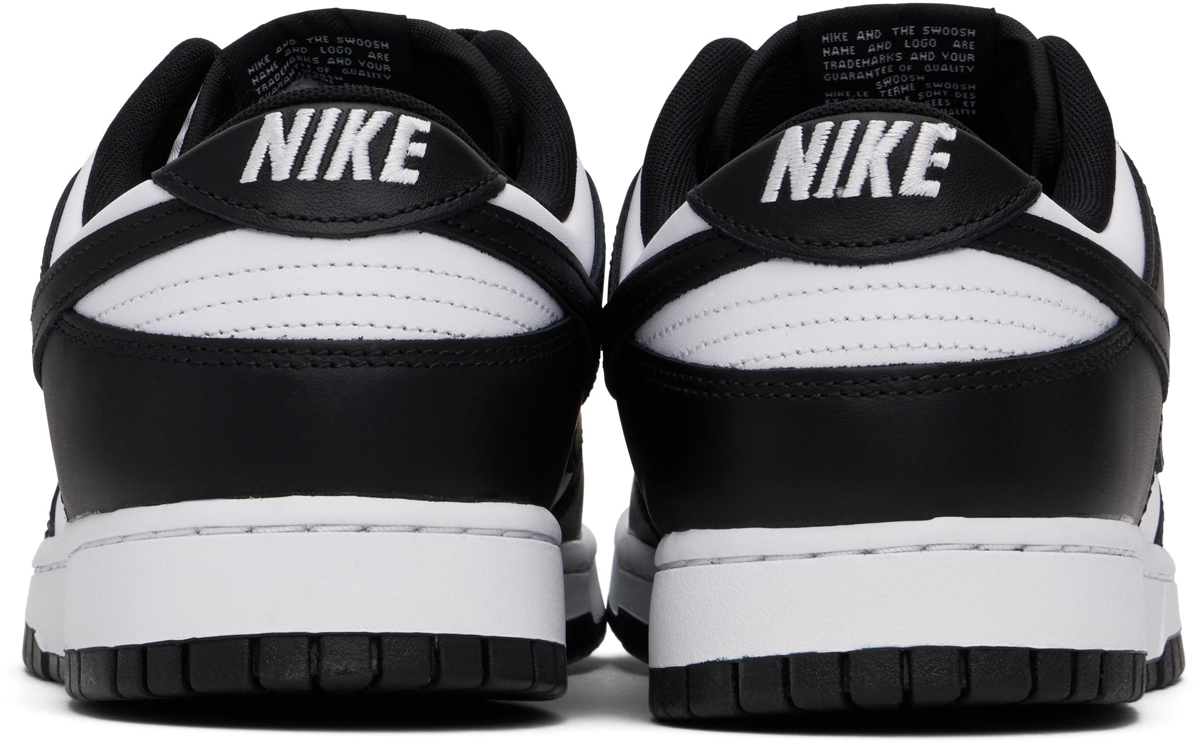 Black & White Dunk Low Retro Sneakers Product Image