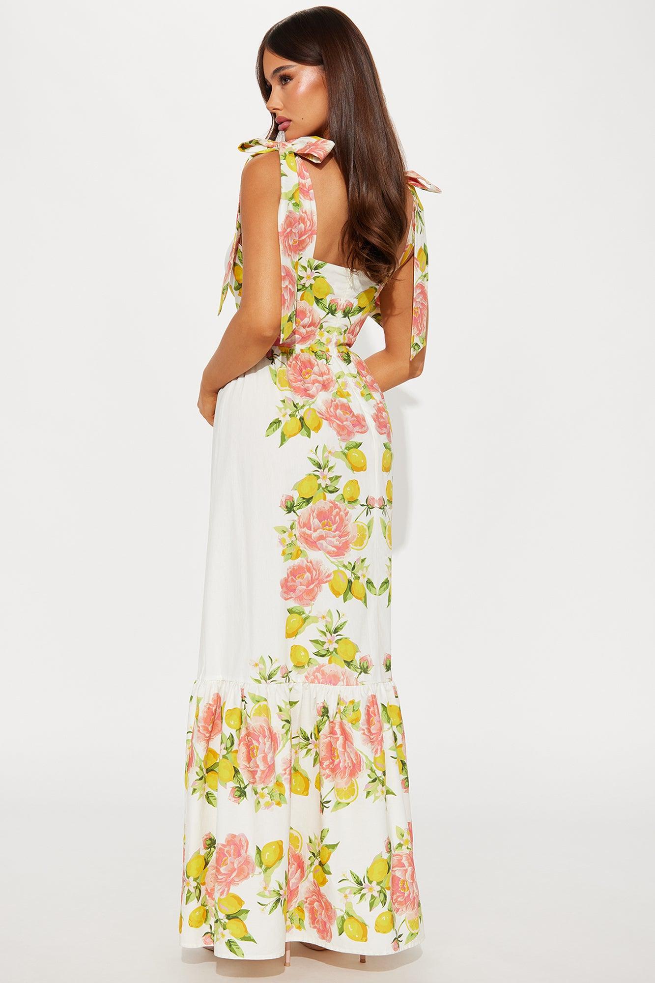 Rosie Printed Maxi Dress - White/combo Product Image