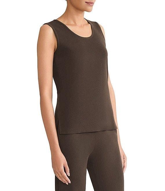 Ming Wang Knit Scoop Neck Sleeveless Tank Product Image