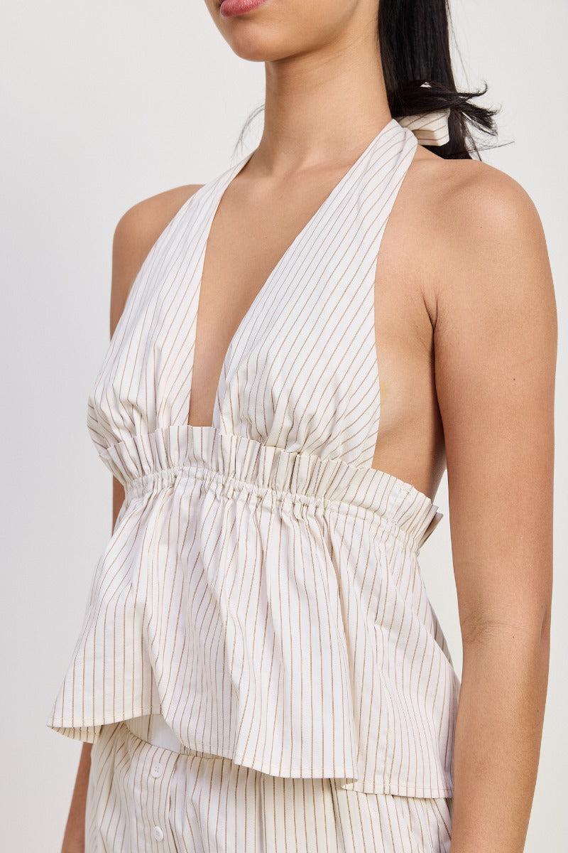 Blair Striped Boxer Shorts | Brown Stripe Product Image