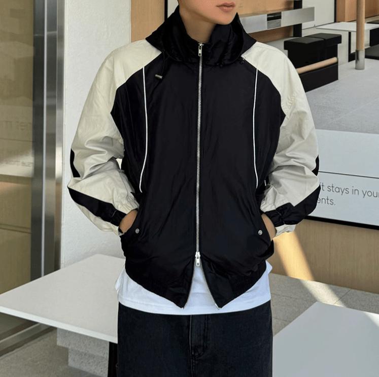 RT No. 11207 TWO TONE ZIP-UP HOODED JK Product Image