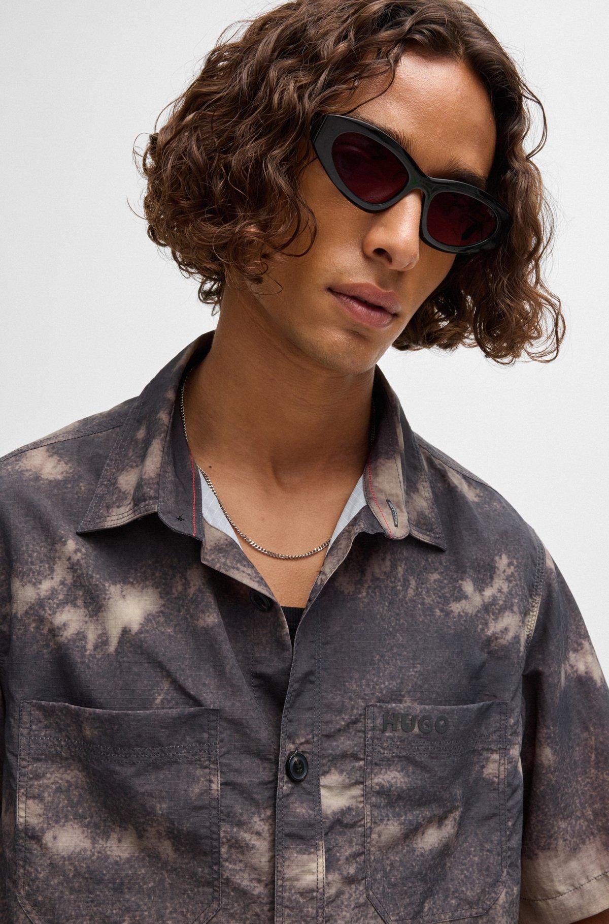 Oversize-fit shirt with tie-dye print Product Image