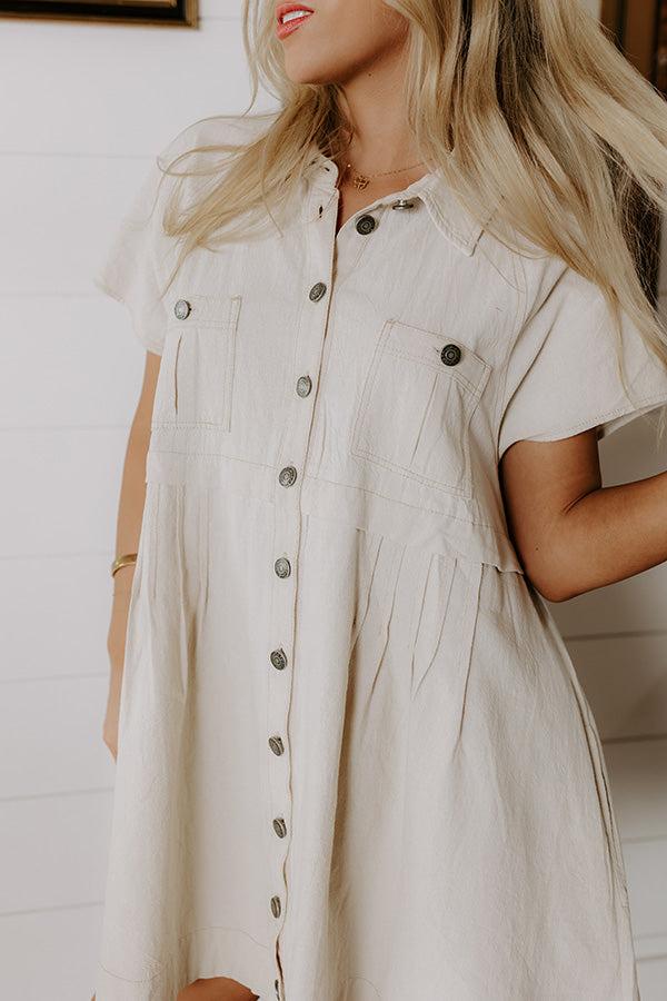 Casual Stroll Button Down Mini Dress Product Image