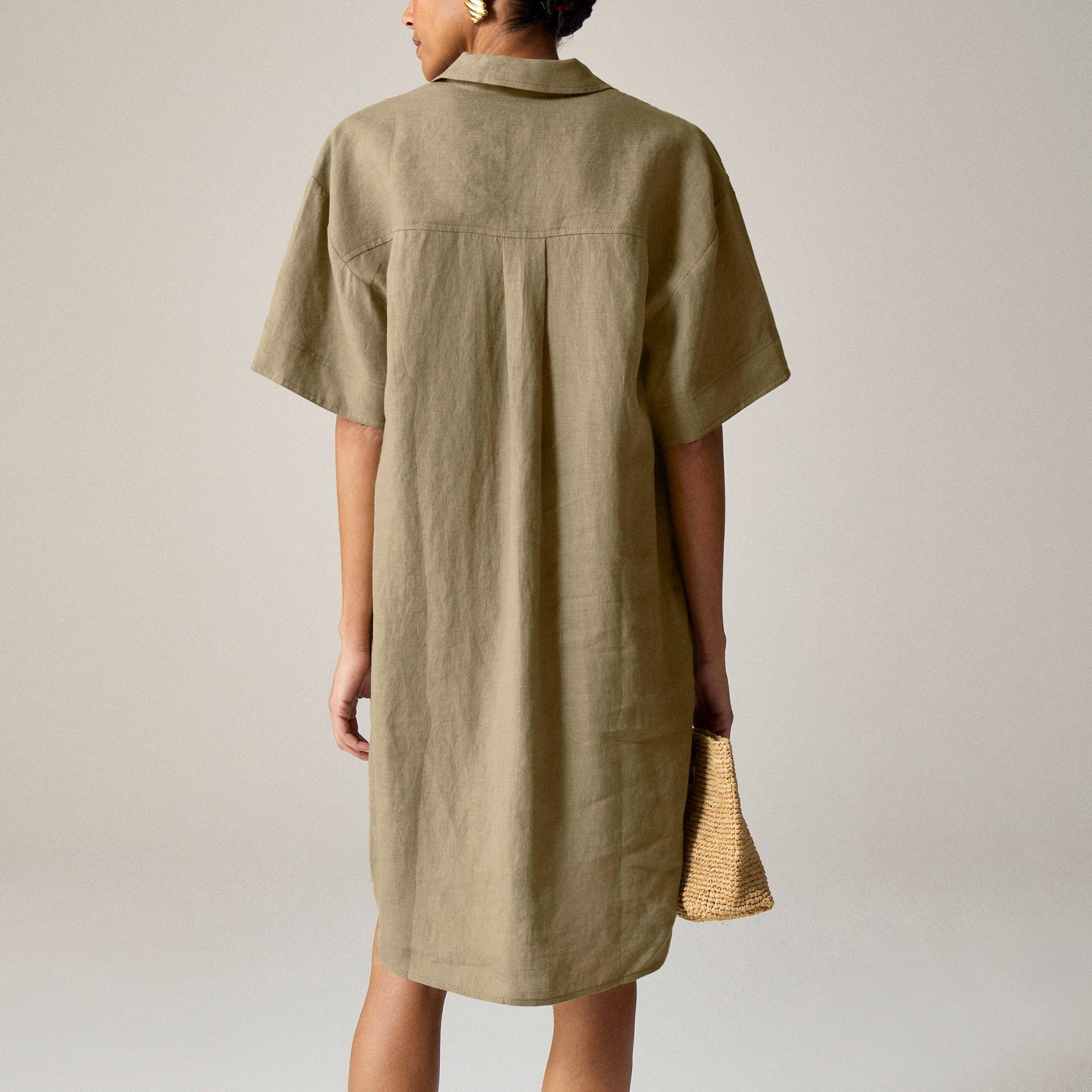 Utility shirt-dress in linen Product Image