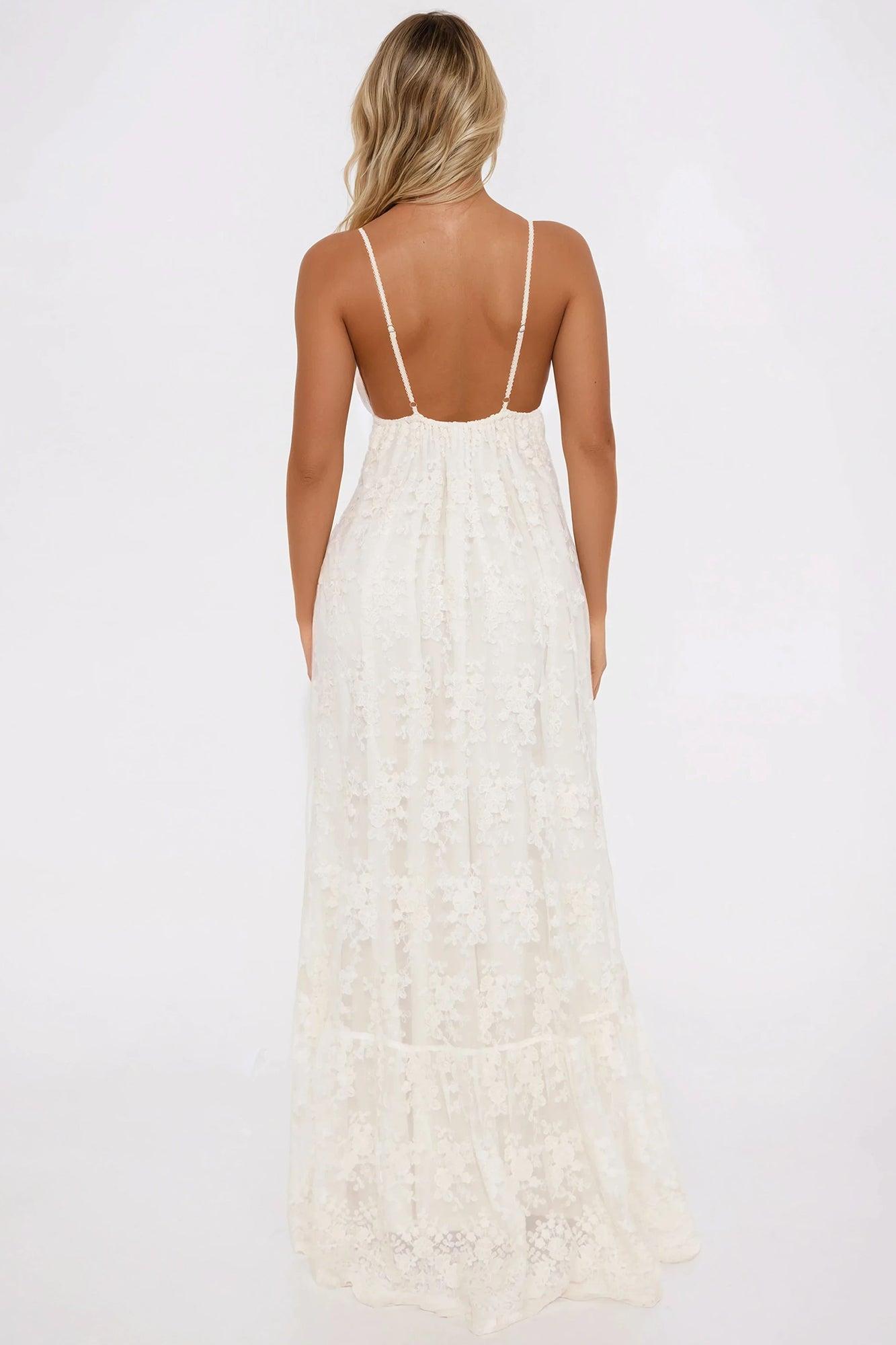 Through The Meadows Maxi Dress - Cream Product Image