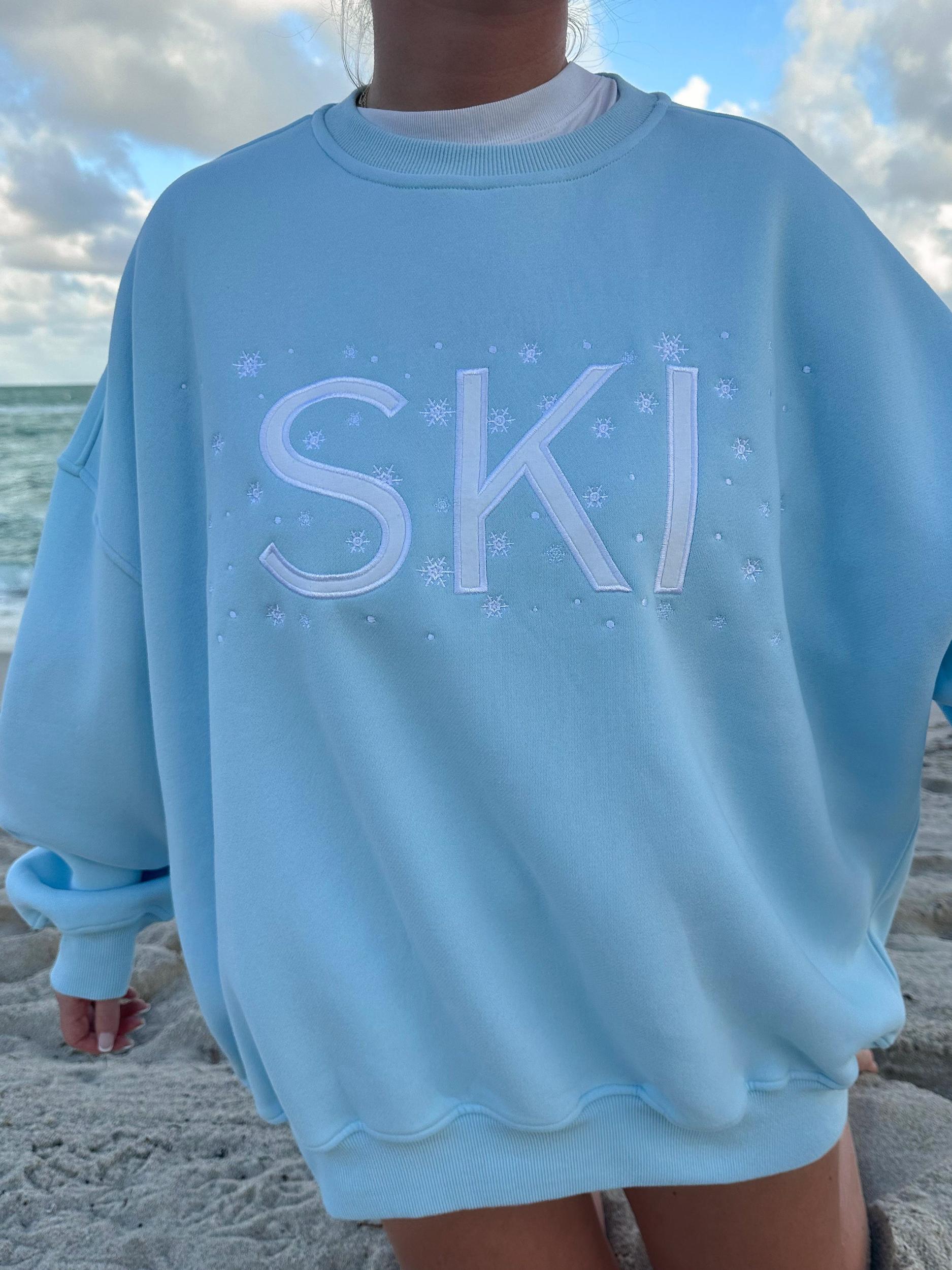 Snowflake Sunkissedcoconut Embroider Sweatshirt Product Image